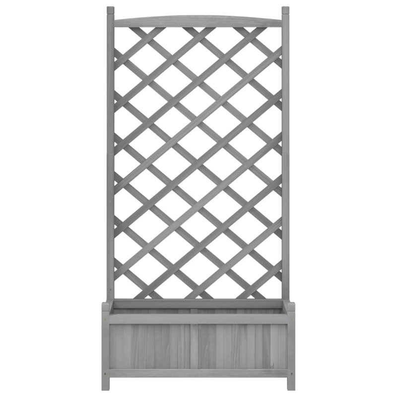 Wood Pot Planter, 59.1" H x 29.5" W x 13.8" D, Gray