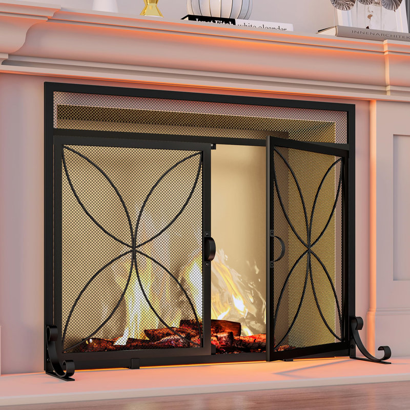 Fireplace Screen with Magnetic Doors