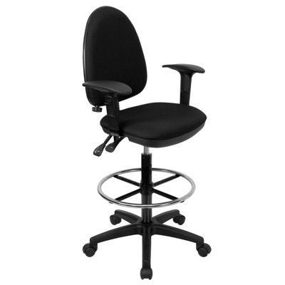 Chaise de dessinateur ergonomique multifonctionnelle à dossier moyen avec support lombaire Connelly