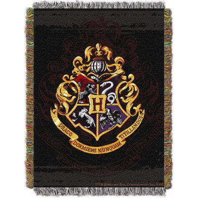 Warner Bros. Harry Potter Entertainment Woven Tapestry Throw Blanket, Hogwarts Decor Wizarding World Magic Decor, 48x60