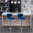 Masaccio Velvet Upholstered Adjustable Swivel Barstool, Set Of 2, Blue-1356731584