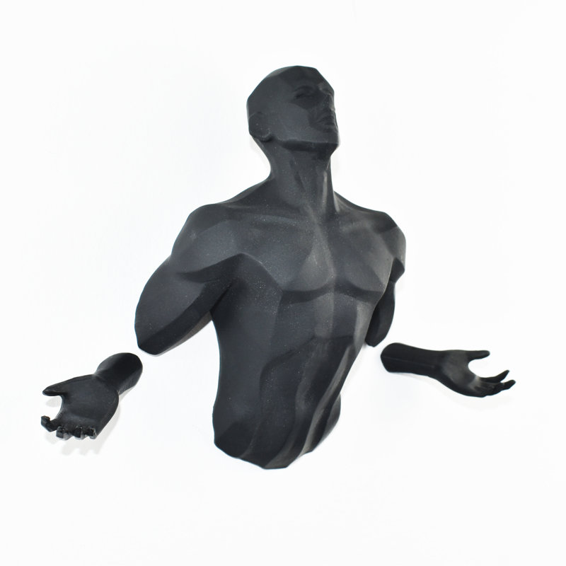 Adam & Friends Home Decor Emerging Man Sculpture | 1-Piece, Black