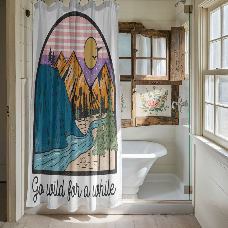 Rideau de douche standard 1 pièce Mountain Peace, H 74 po x l 40 po