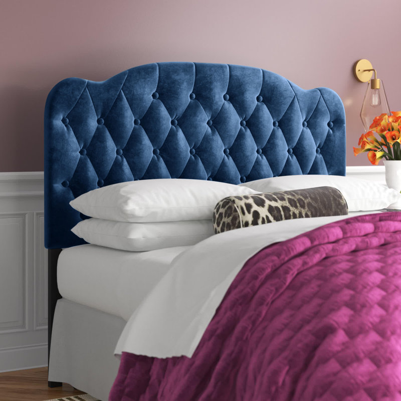 Tête de lit tapissier Clementine, Grand, Bleu
