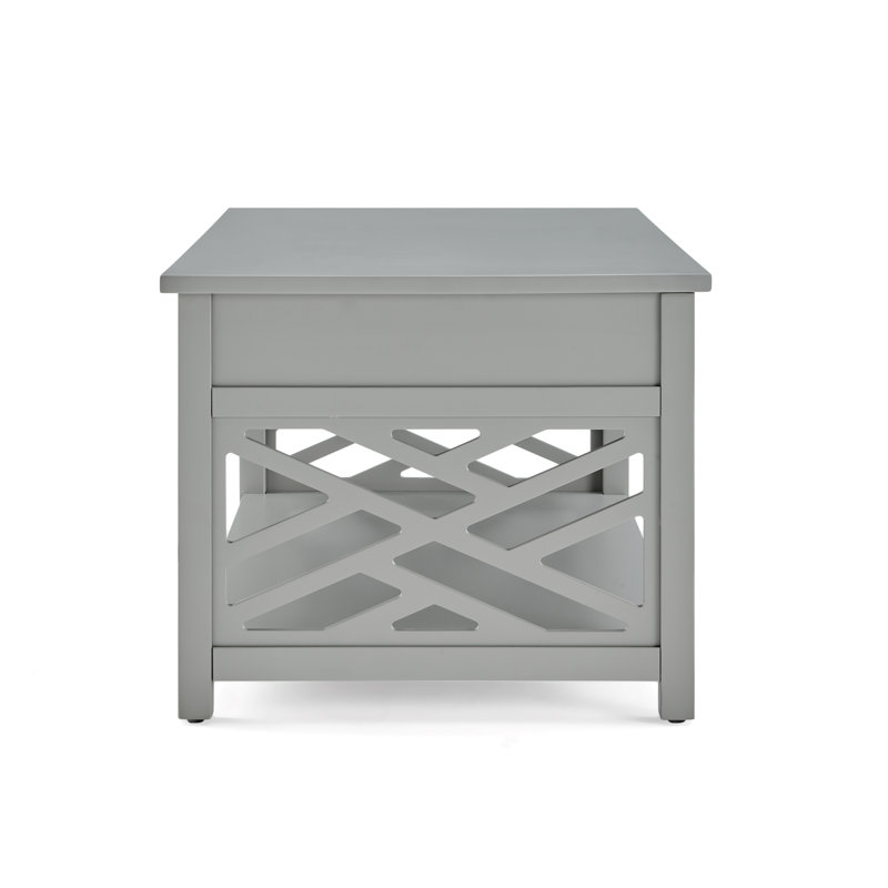 Four Leg Coffee Table with Storage, Grey
