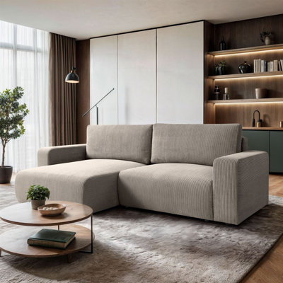 3 Seater Corduroy Corner Sofa 