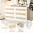 6 Drawer Rattan Dresser for Bedroom, Double Wood Chest of Drawers TV Stand-1581316044