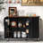 54.5" Farmhouse Kitchen Island With Power Outlet, Drop Leaf, Internal Storage Rack & Spice Rack – Mobile Rolling Cart For Kitchen Or Dining Room