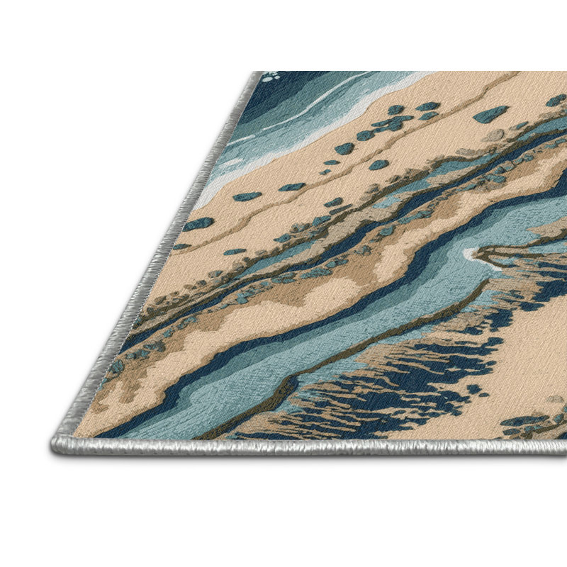  Tapis côtier lavable Atlantic Shoreline, Carré 6 pi