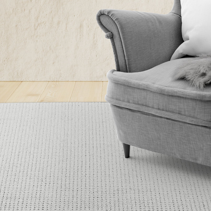 Ensemble de tapis géométriques touffetés géométriques ivoire, Carré 2 pi
