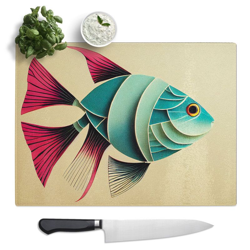 Breathtaking Fish  Glass Chopping Board