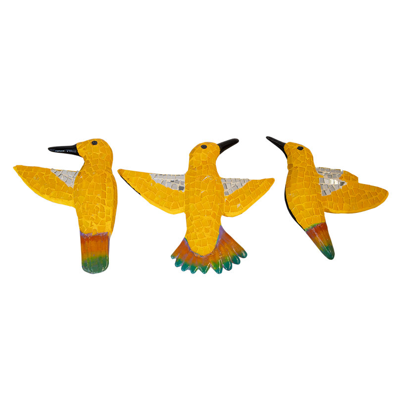 Colibri mosaïque en verre, Jaune