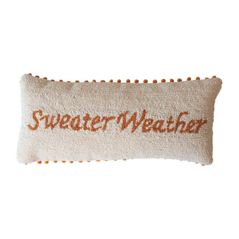 Cotton Blend Lumbar Rectangular Throw Pillow Cover & Insert