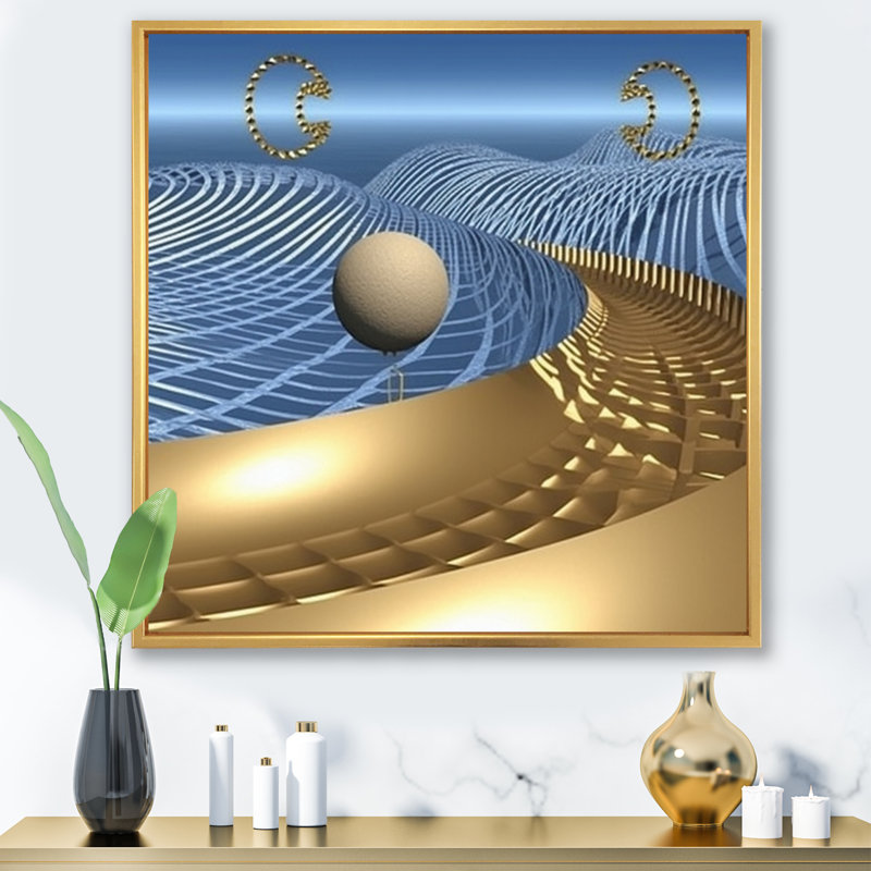Golden Infinity Matrix - impression, Cadre flottant doré, H 24 po x l 24 po x P 1 po