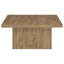 Table basse carrée d'aspect bois de manguier, bois d'ingénierie brun, taille compacte de 35,5 po
