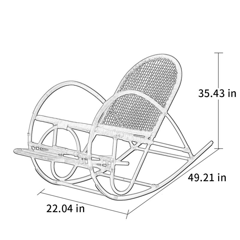 Chaise berçante tissée