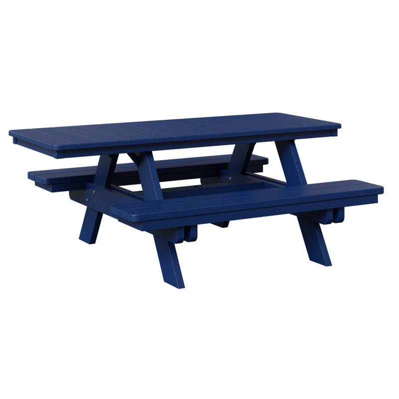 Table de pique-nique rectangulaire Berlin Gardens, Bleu pacifique