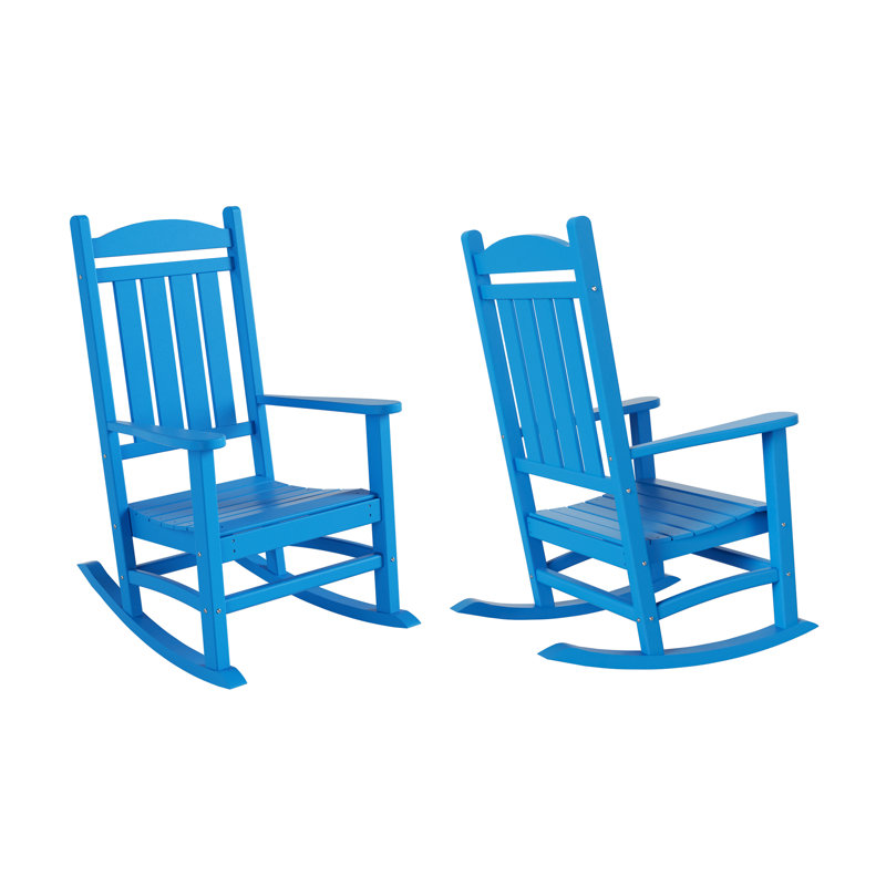 Chaise berçante d'extérieur en plastique Laguna, Bleu pacifique