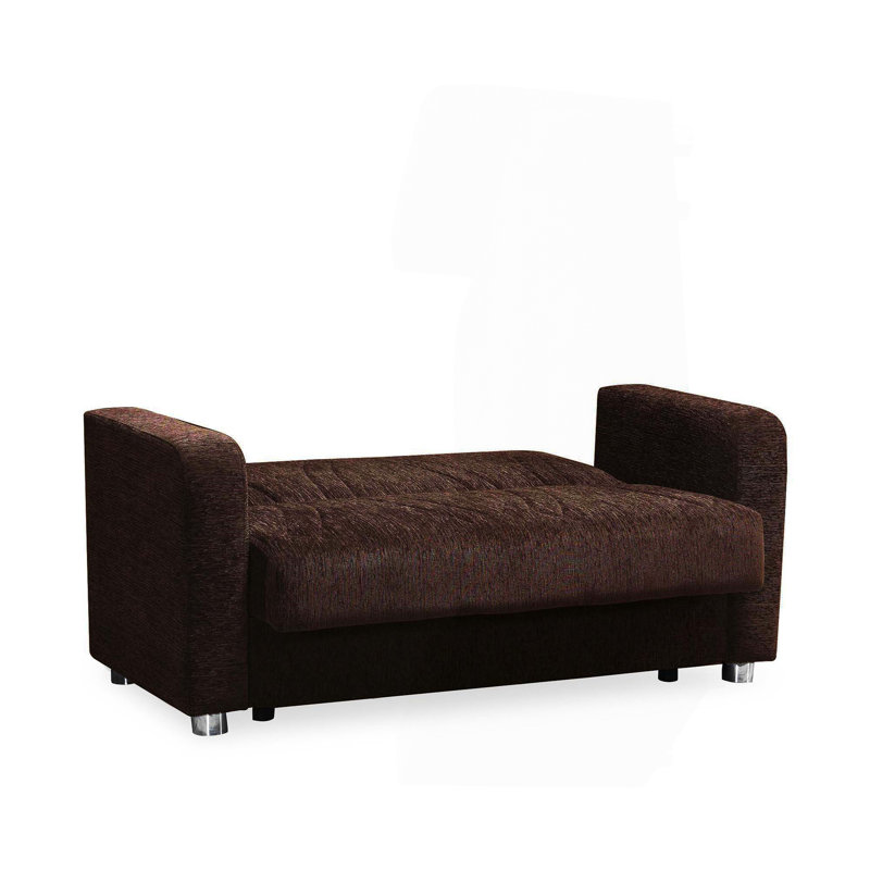Canapé-lit rembourré avec rangement PrimeNest Gravita Collection, Argent; brun, Marron foncé