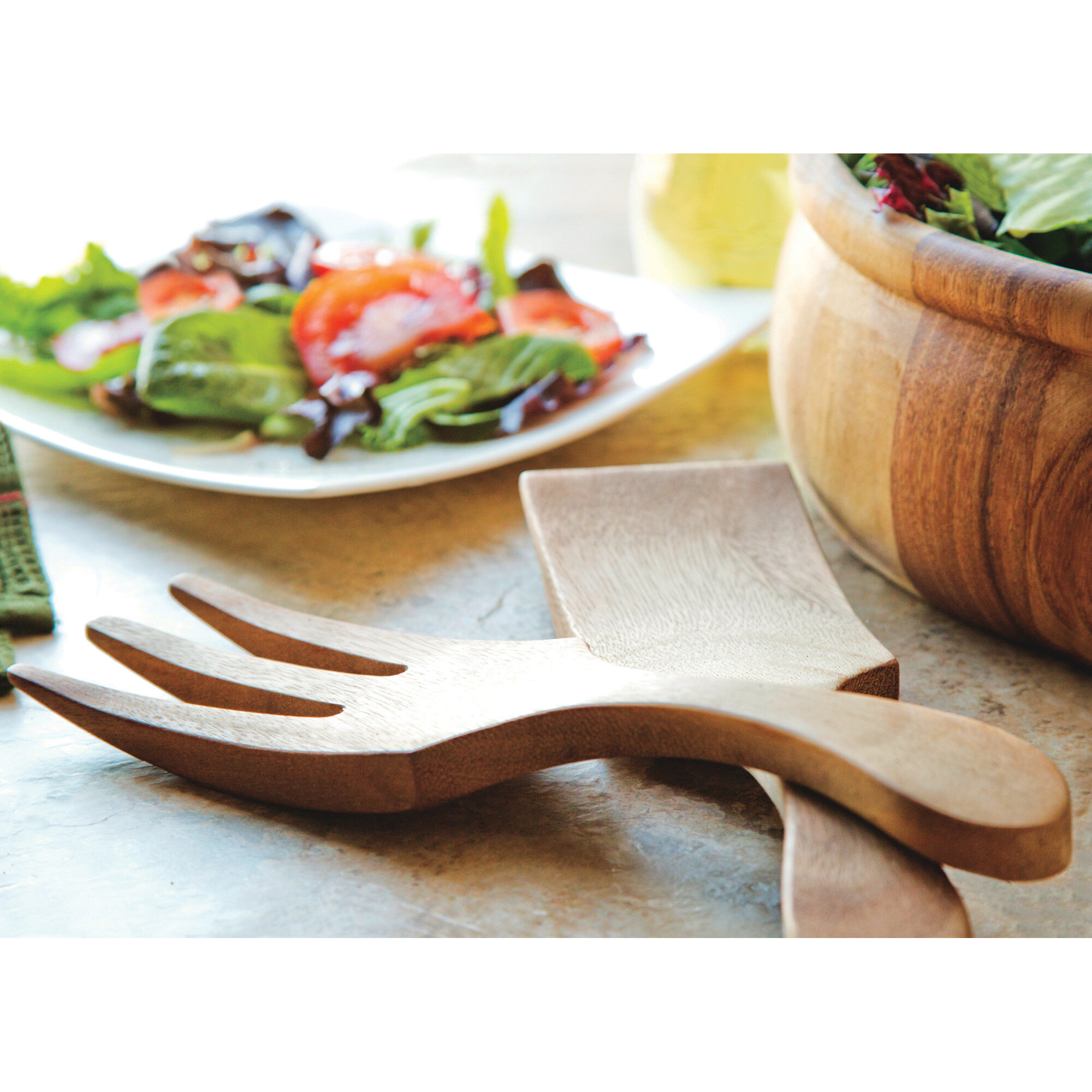 Acacia Wooden Salad Set 2 Pieces: Salad Servers Serving Utensils Salad  Tossers Salad Spoon Salad Fork Birthday Gifts 