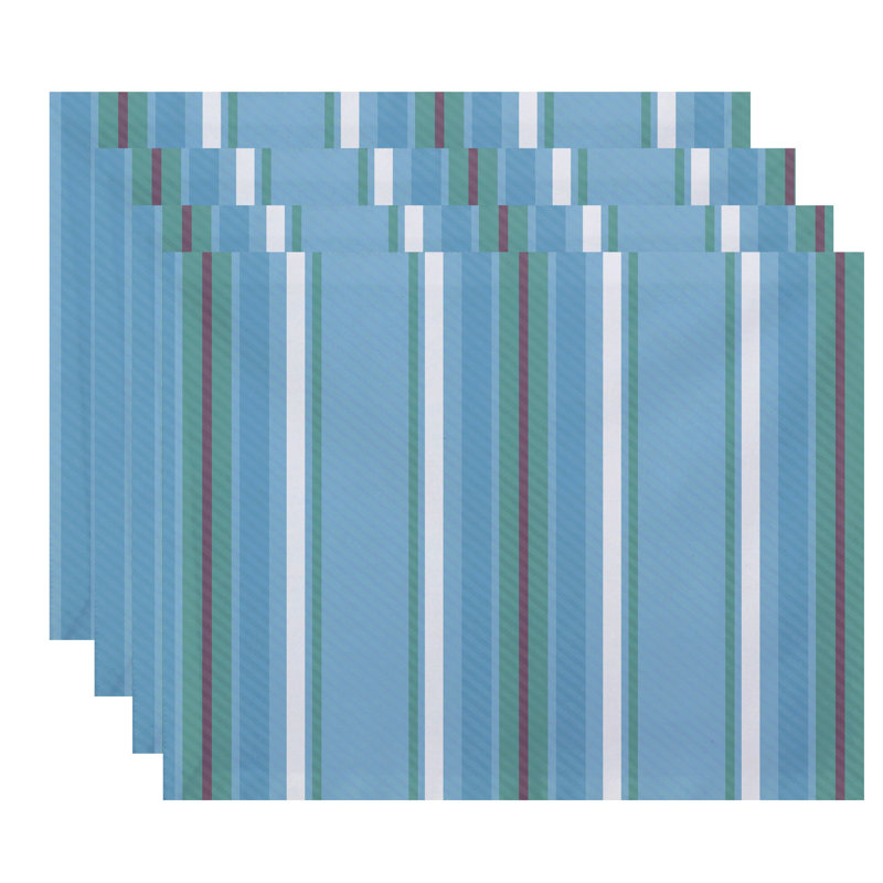 Ensemble de napperons 4 pièces Alissiya, Bleu clair