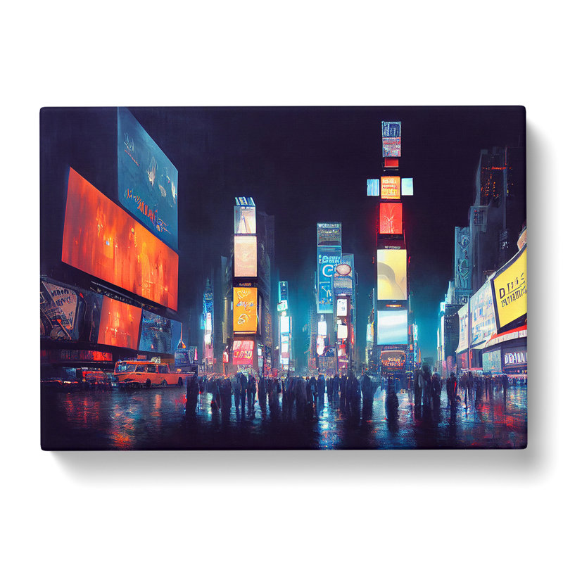 XXX-H1022-WF-6423X New York Times Square Art Vol.3 - Wrapped Canvas Print, 35cm H x 50cm W x 3cm D