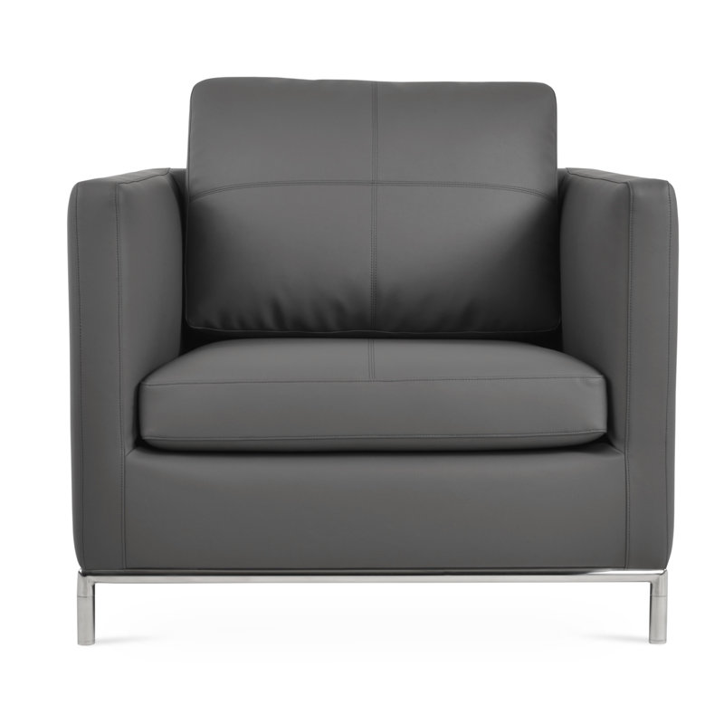 Fauteuil Istanbul, Similicuir gris