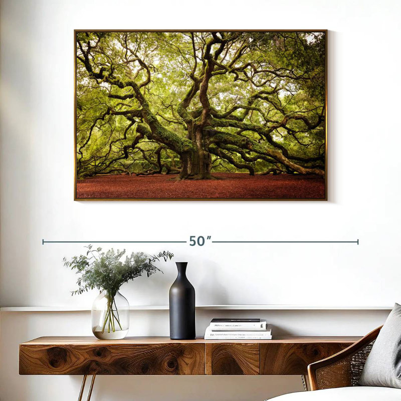 Chêne Charleston Angel, Cadre flottant doré, 40 po x 27 po