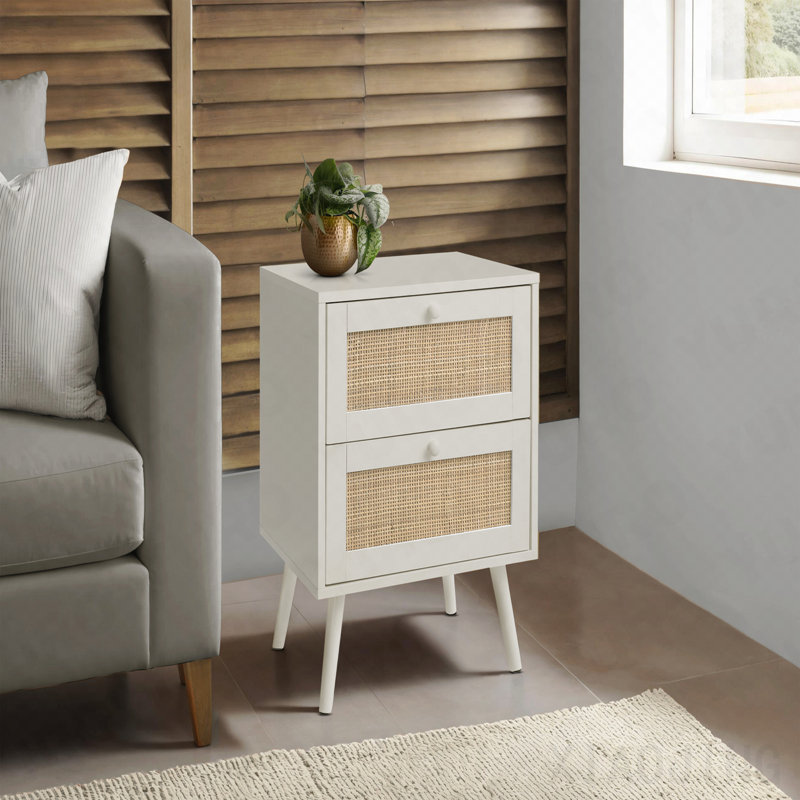 Table de bout moderne en stratifié avec tiroir de rangement