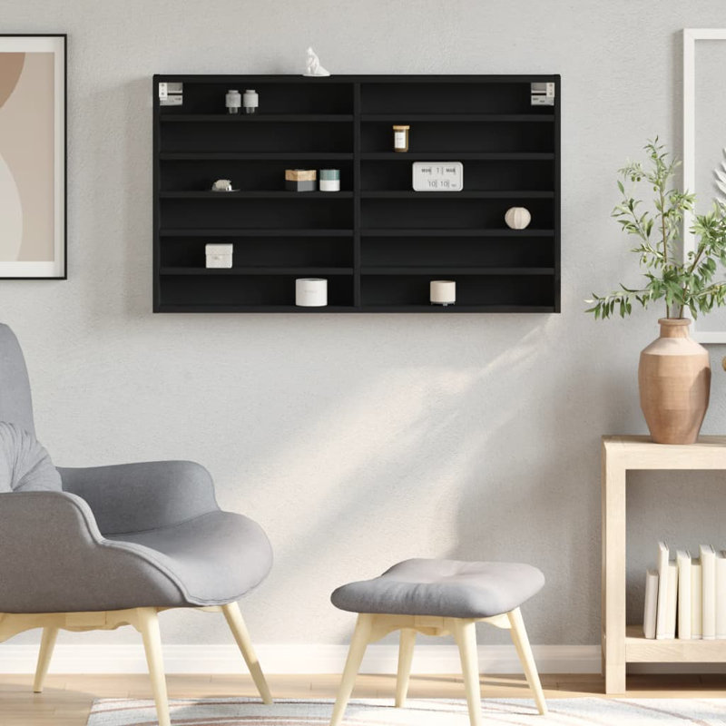Roenick Floating Shelf, 58cm H x 100cm W x 8.5cm, Black
