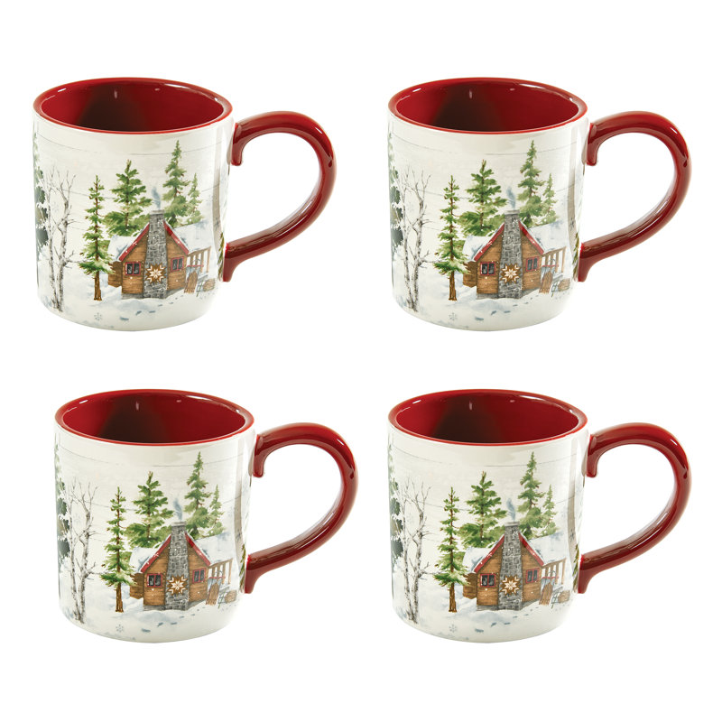  Ensemble de 4 tasses Snowflake Lodge