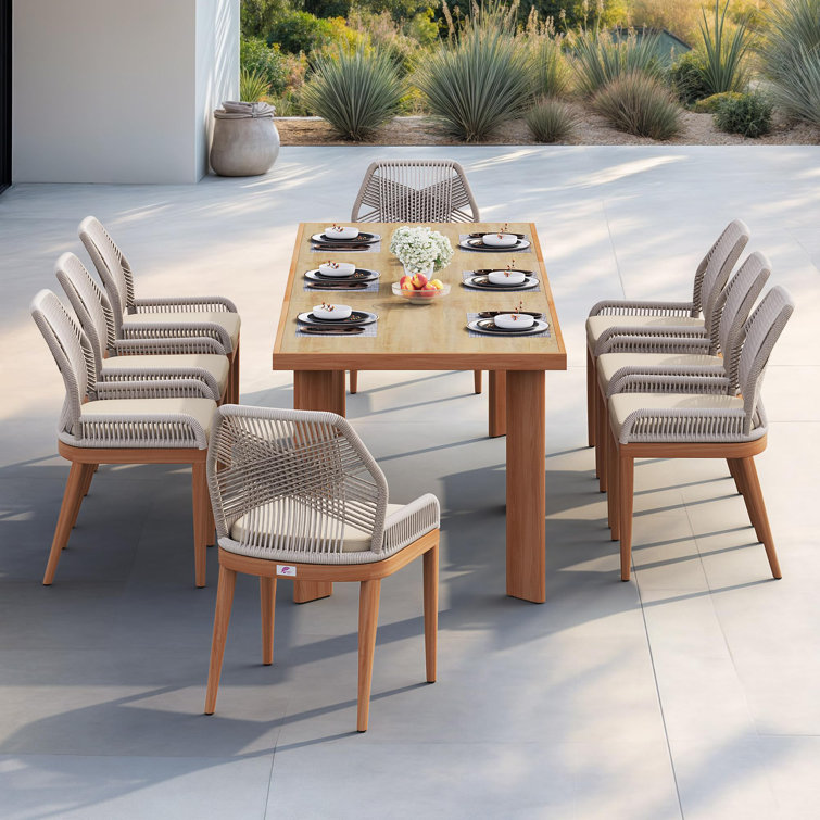 Rectangular 8 - Person Aluminum Dining Set with Cushions