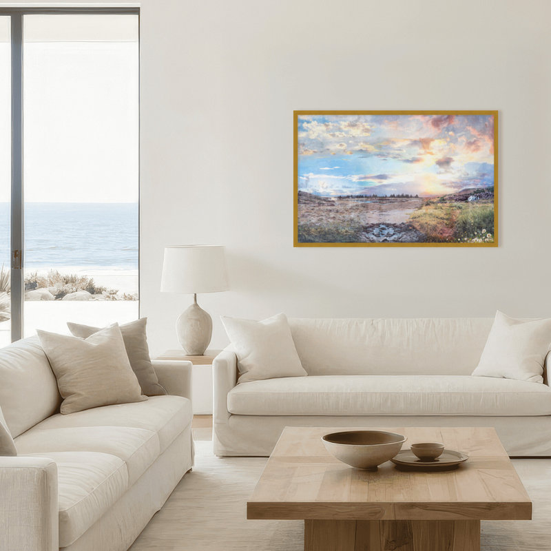 Paysage de glace inspiré de la nature par Stefanie Bales - œuvre d'art encadrée , H 32 po x l 48 po, Framed Matted Print