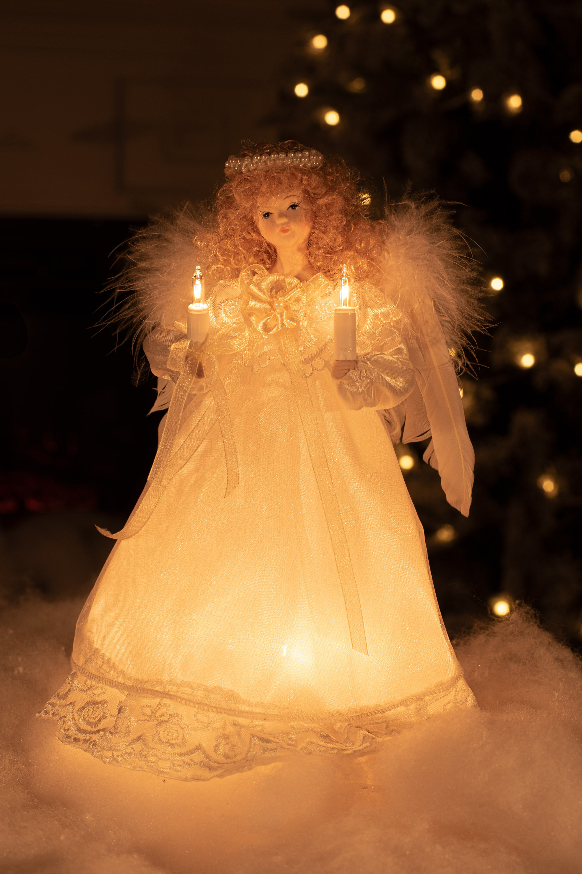 Fabric People Tree Topper - Lighted