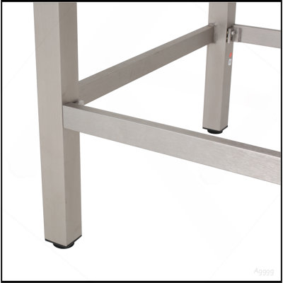 Table de bar d'extérieur en aluminium 43 po avec plateau en rotin PE, finition grise
