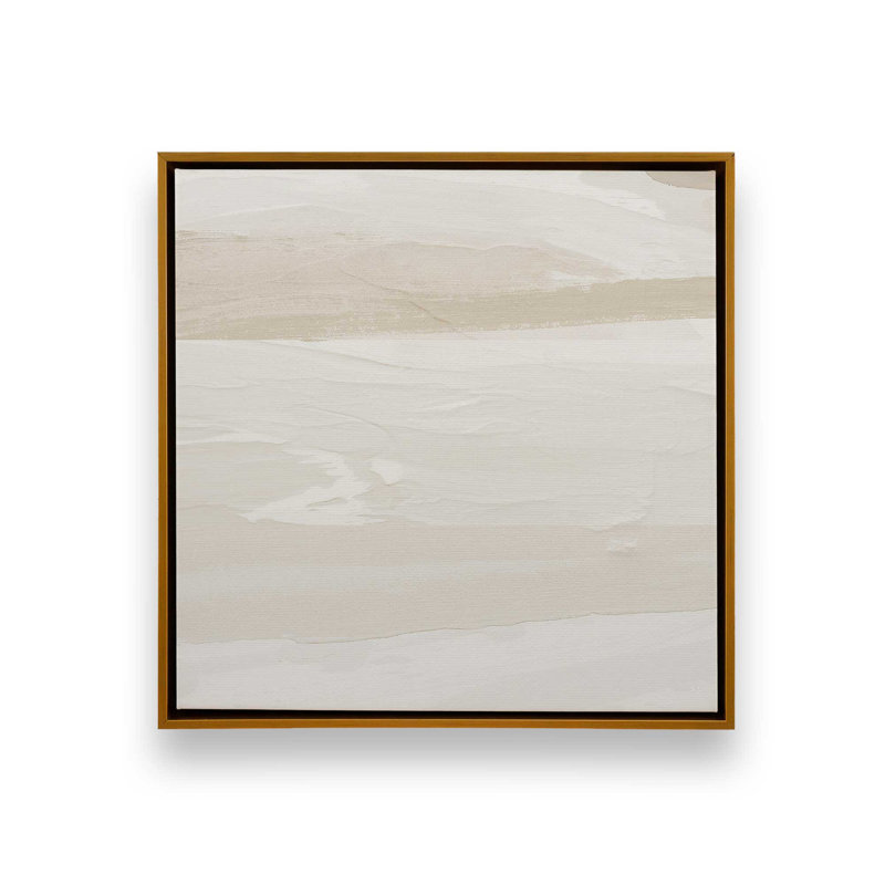 «So l'apaisant Sahara V1» sur toile, Cadre doré poli, H 32,75 po x l 32,75 po x P 1,75 po