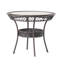 Table de salle à manger d'extérieur 34 po - Plateau en verre transparent résistant aux intempéries