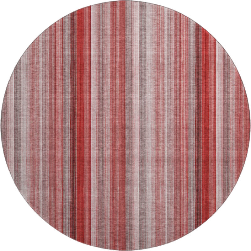 Premium Machine Washable Cerrito AMF543 Red Rug, Round 8'