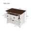 Table de bout en bois avec table de chevet à deux tiroirs pour table de bout pour chambre à coucher, salon, chambre d'enfant, blanc et noyer