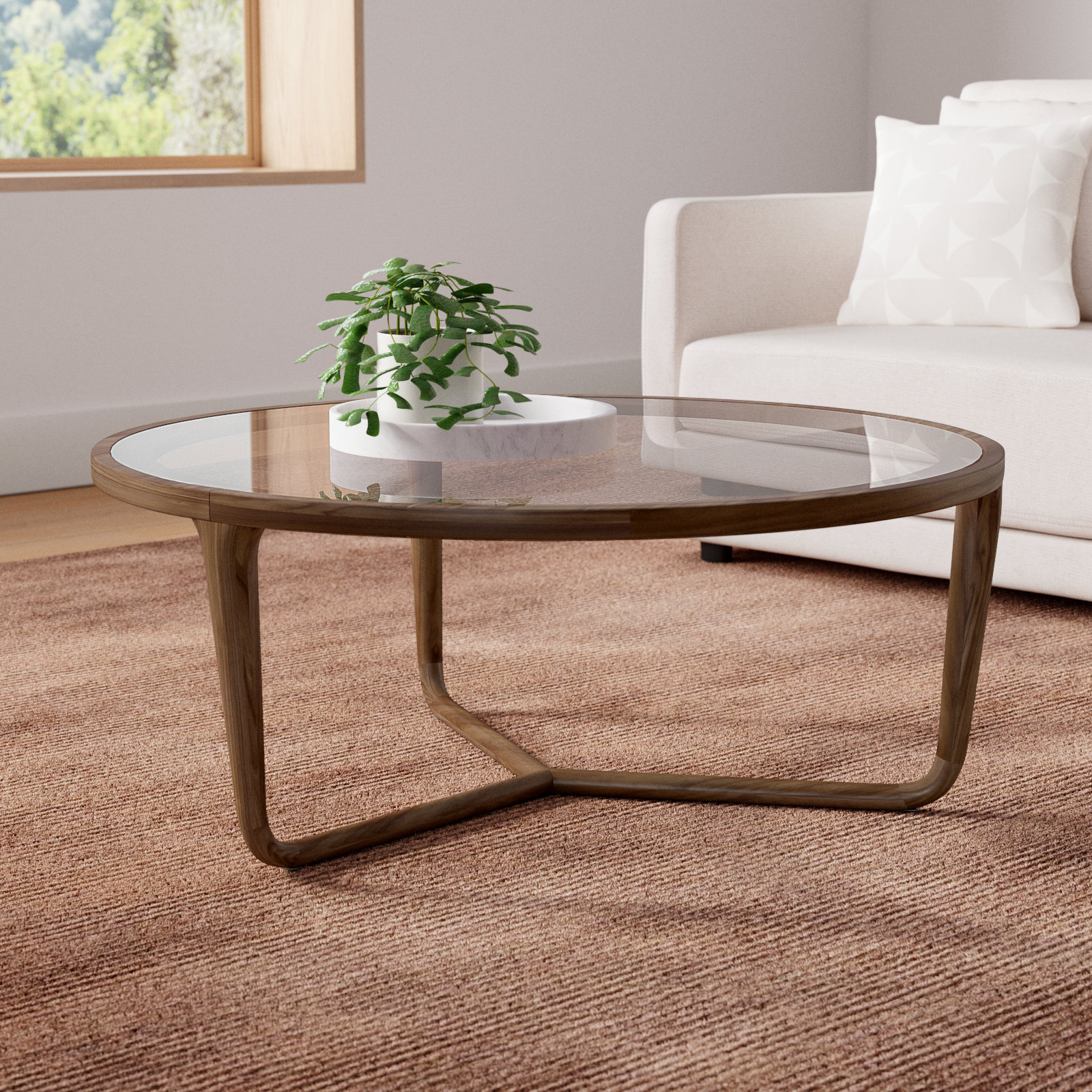 37" Glass Coffee Table