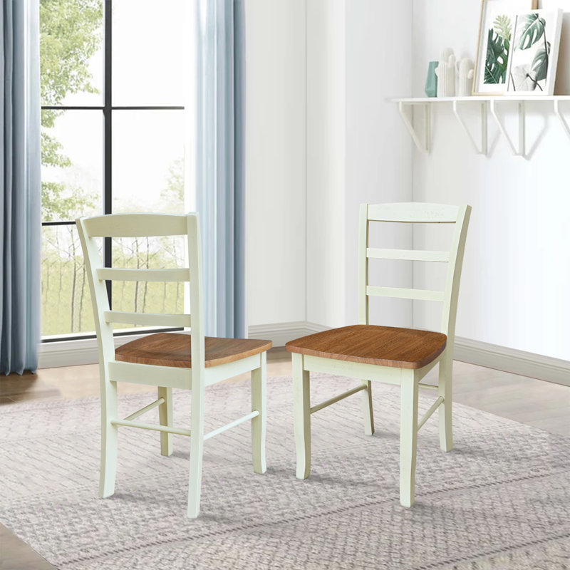 Chaise de salle à manger en bois massif Klynn, Noyer blanc / écorce