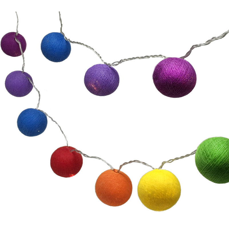 Misti LED Cotton Ball String Light, 10 Lamps - 5 Metre Long