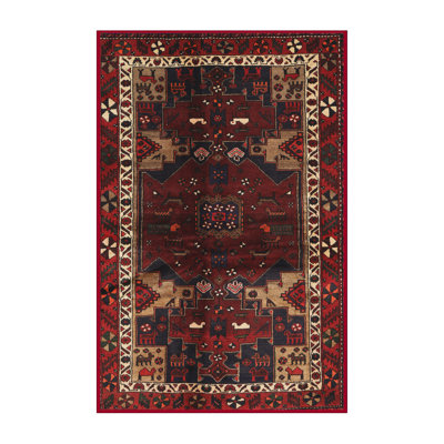 Tapis beige/vert/rouge traditionnel Klos