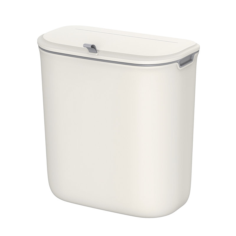 9 Litre Touch Top Kitchen Trash Can, White