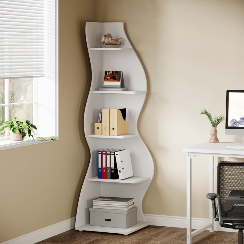 Arhab Corner Bookcase, White