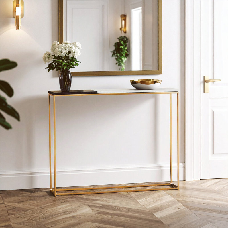 91cm Marble Top Console Table