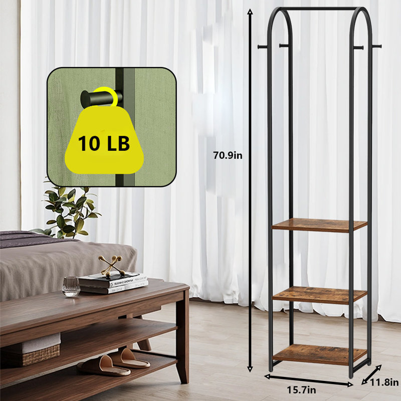 Portemanteau polyvalent et polyvalent pour la chambre à coucher, le couloir et plus encore - parfait pour suspendre des vêtements, des sacs et des serviettes