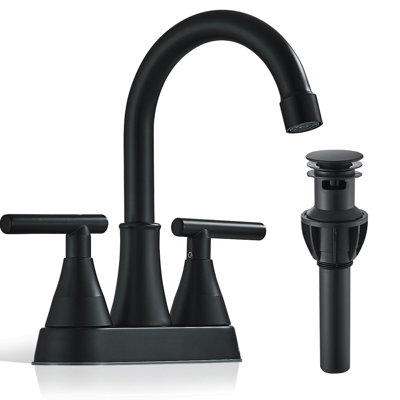 2-handle Bathroom Faucet with Drain Assembly