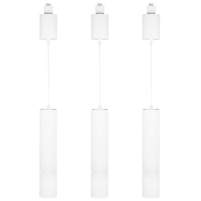 Luminaire suspendu avec rail rétractable 5Cct Zoomable, compatible avec rail en H, 20 W, 1 600 Lm, hauteur réglable, blanc