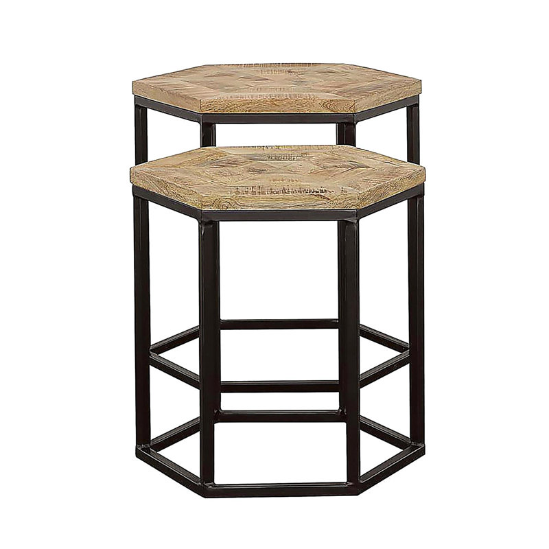 Natural Black 2-Piece Nested Coffee Table